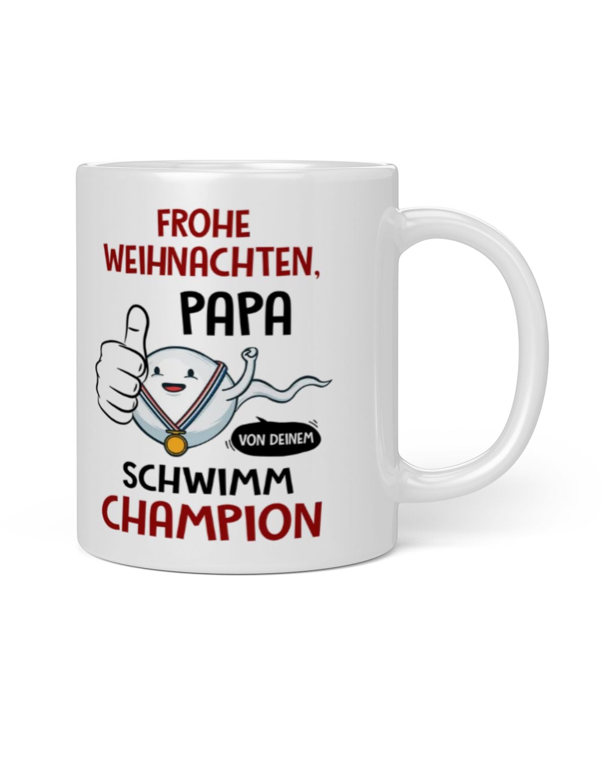 Weihnachts-Tasse für Papa – Lustiges Geschenk von deinem Schwimm Champion – Humorvolle Keramik Kaffeetasse – Frohe Weihnachten Papa – Ansicht 2