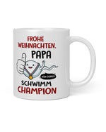 Weihnachts-Tasse für Papa – Lustiges Geschenk von deinem Schwimm Champion – Humorvolle Keramik Kaffeetasse – Frohe Weihnachten Papa – Ansicht 2