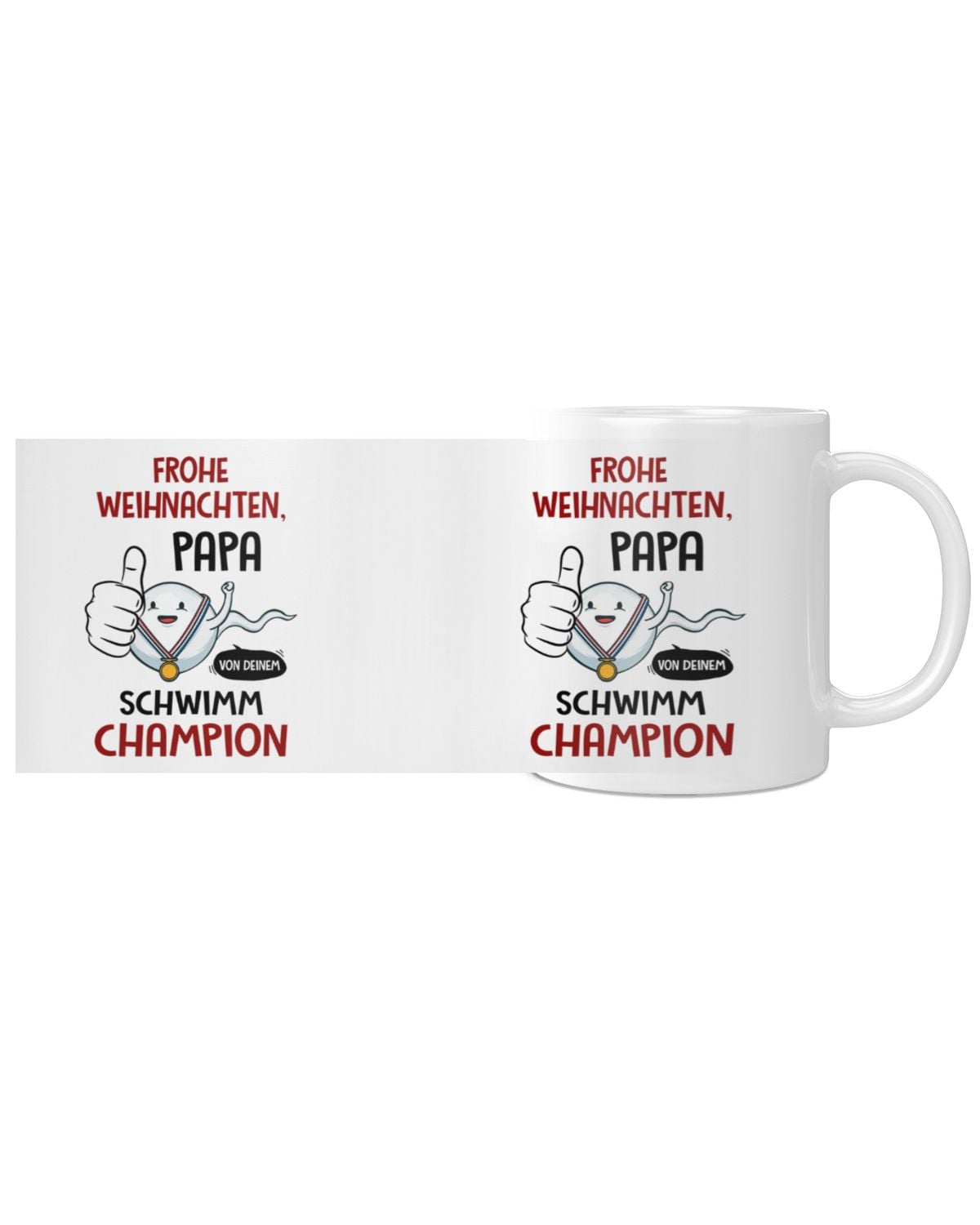 Weihnachts-Tasse für Papa – Lustiges Geschenk von deinem Schwimm Champion – Humorvolle Keramik Kaffeetasse – Frohe Weihnachten Papa – Ansicht 4