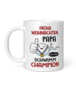 Weihnachts-Tasse für Papa – Lustiges Geschenk von deinem Schwimm Champion – Humorvolle Keramik Kaffeetasse – Frohe Weihnachten Papa – Ansicht 1