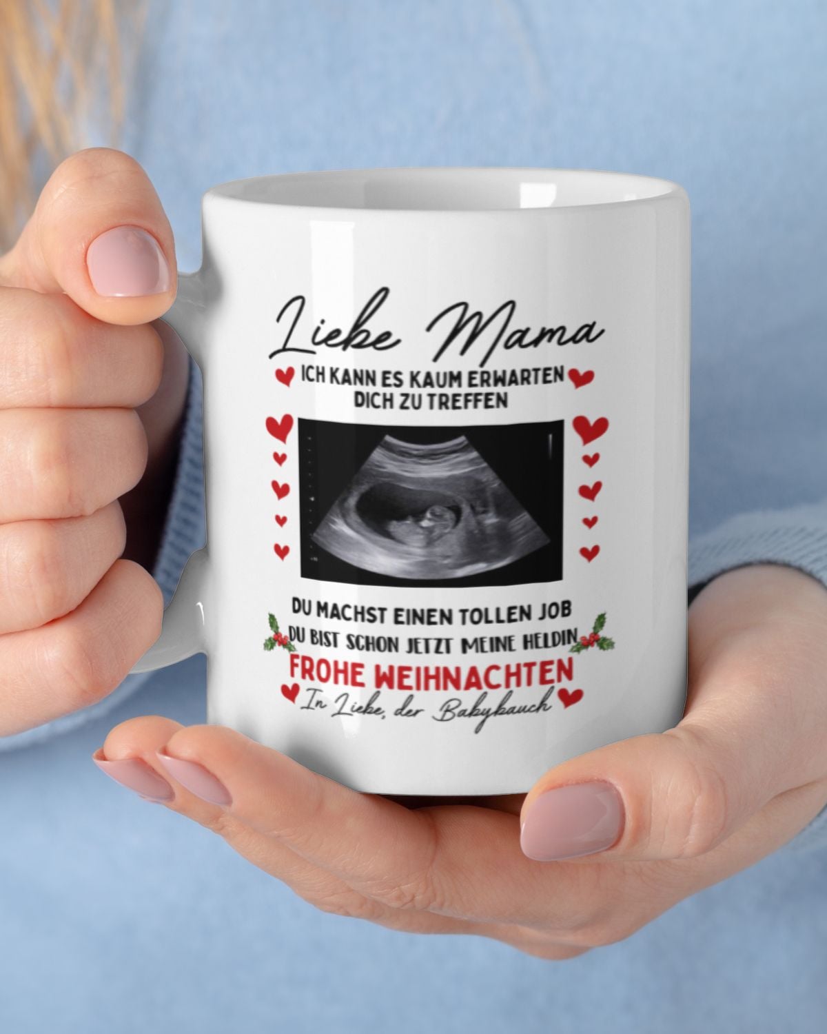 Weihnachts-Tasse – Personalisiertes Geschenk für werdende Mütter – Ansicht 5