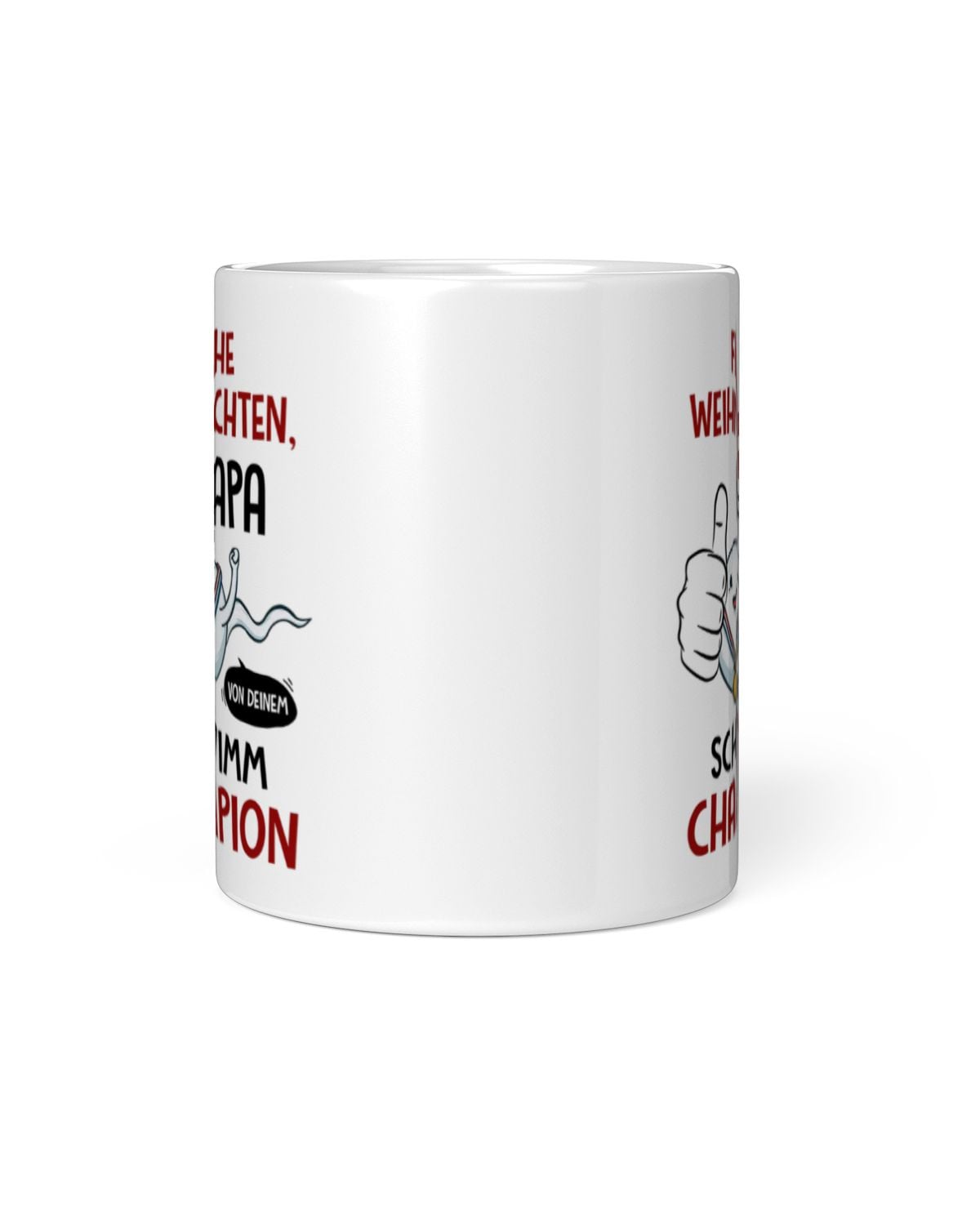 Weihnachts-Tasse für Papa – Lustiges Geschenk von deinem Schwimm Champion – Humorvolle Keramik Kaffeetasse – Frohe Weihnachten Papa – Ansicht 3