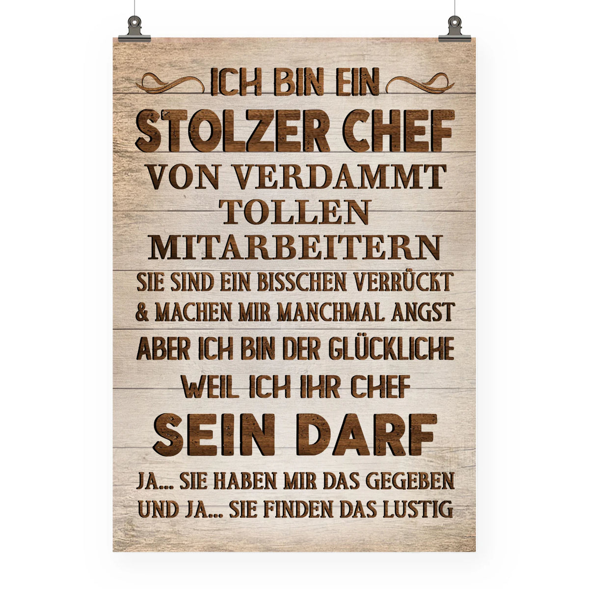 Ich bin ein stolzer Chef – Lustiges Poster fürs Büro – Produktansicht 1
