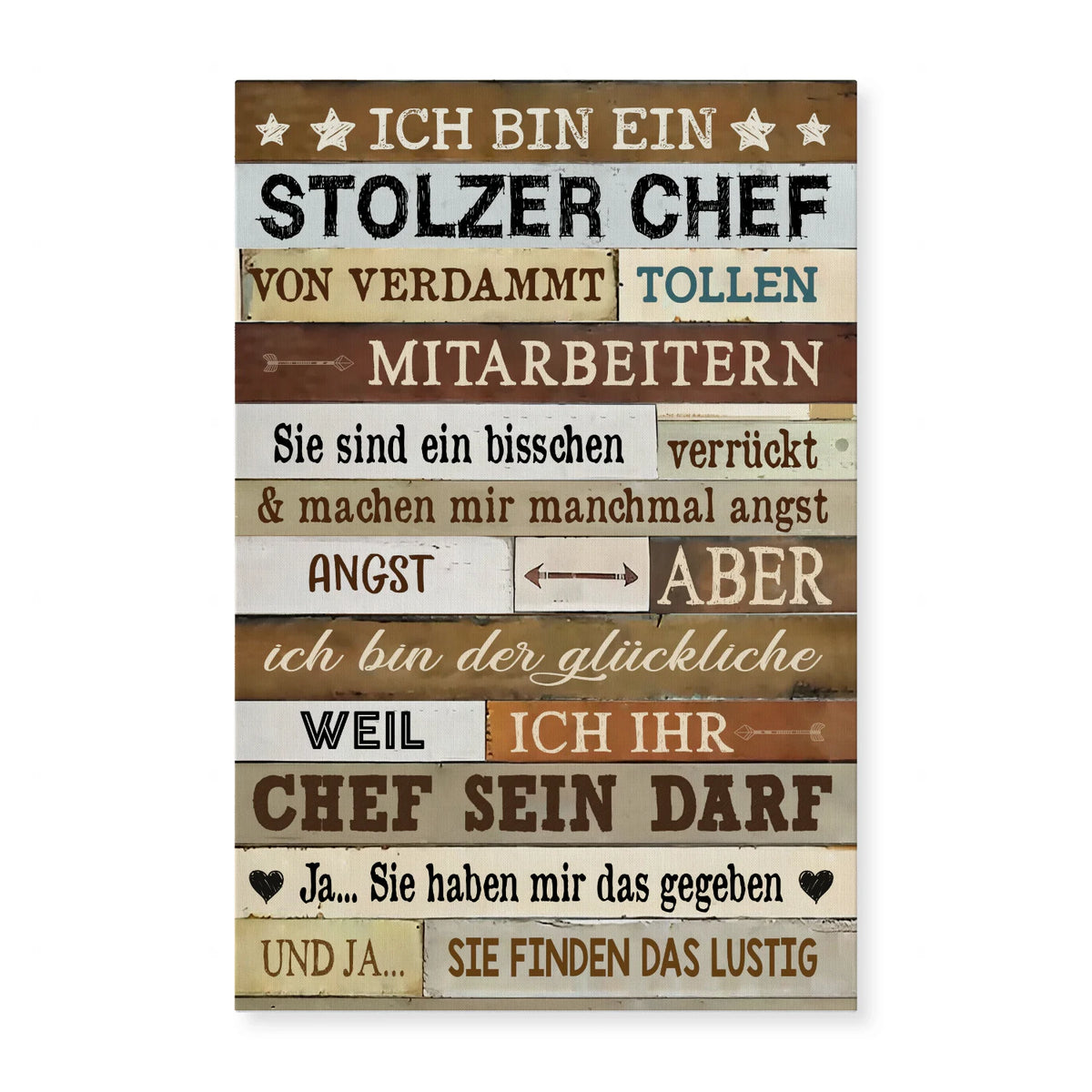 Stolzer Chef toller Mitarbeiter – Leinwand für den Chef – Produktansicht 1