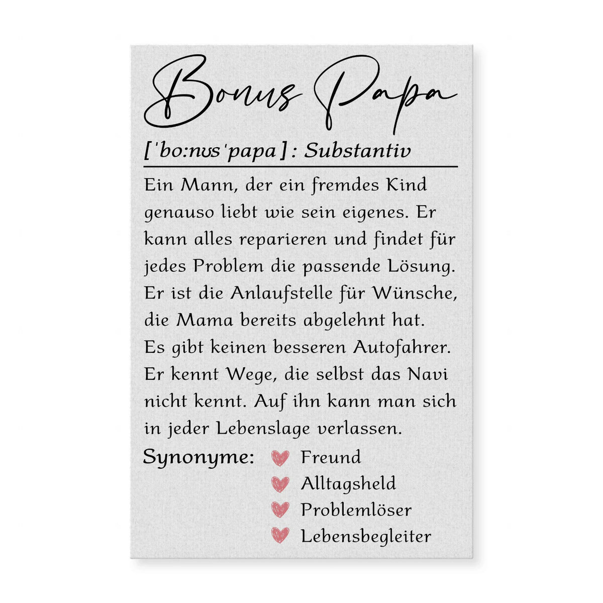 Bonus-Papa – Leinwand für einen besonderen Stiefvater – Produktansicht 1
