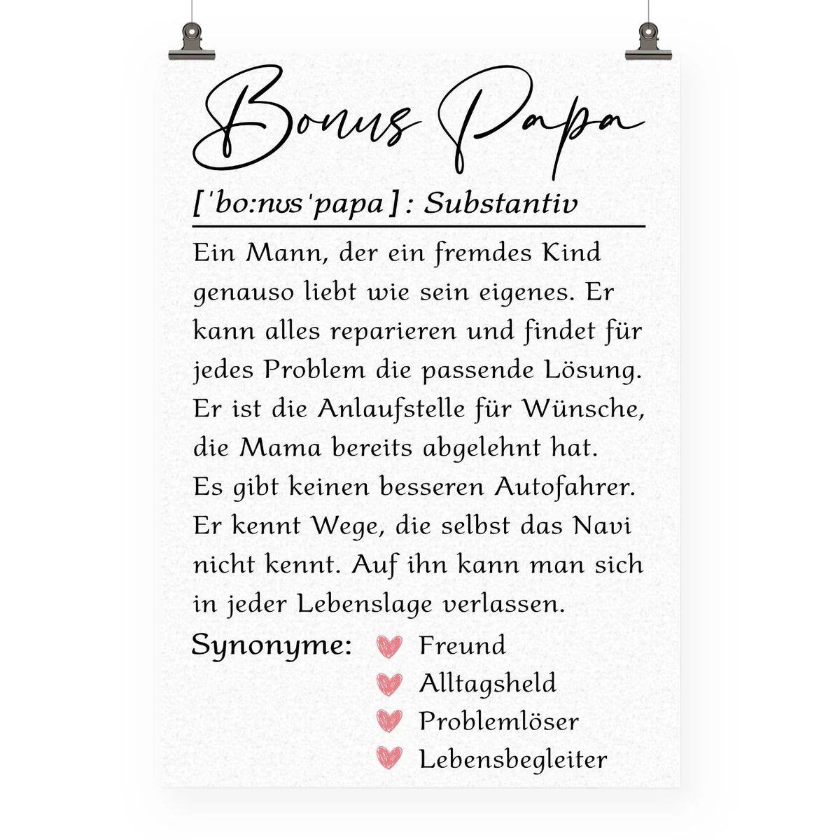 Bonus-Papa – Poster für einen besonderen Stiefvater – Produktansicht 1
