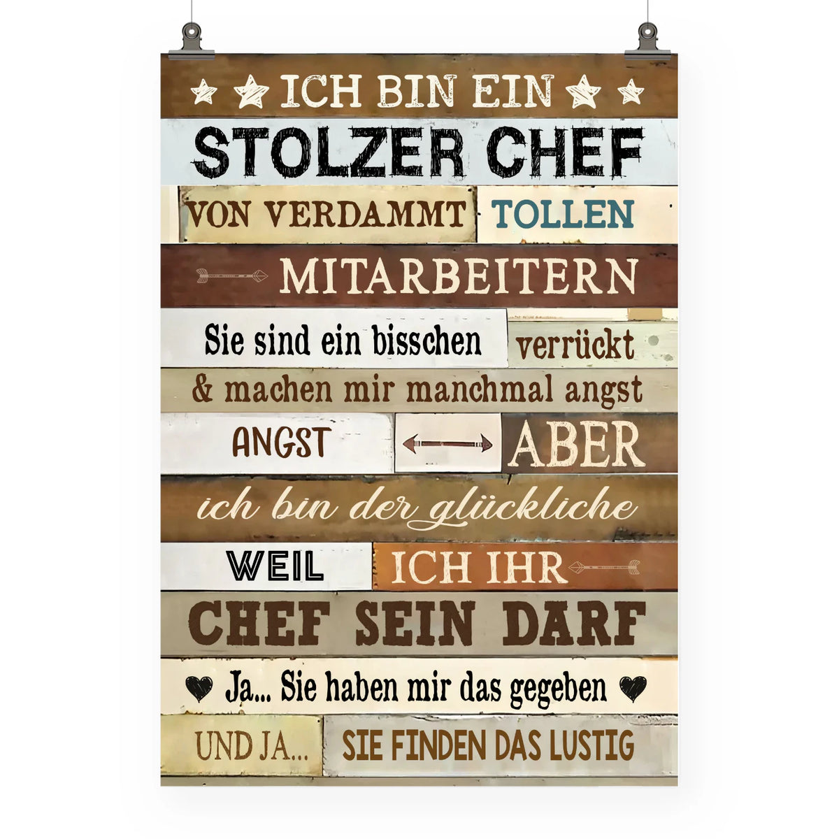 Stolzer Chef tolle Mitarbeiter – Lustiges Poster fürs Büro – Produktansicht 1