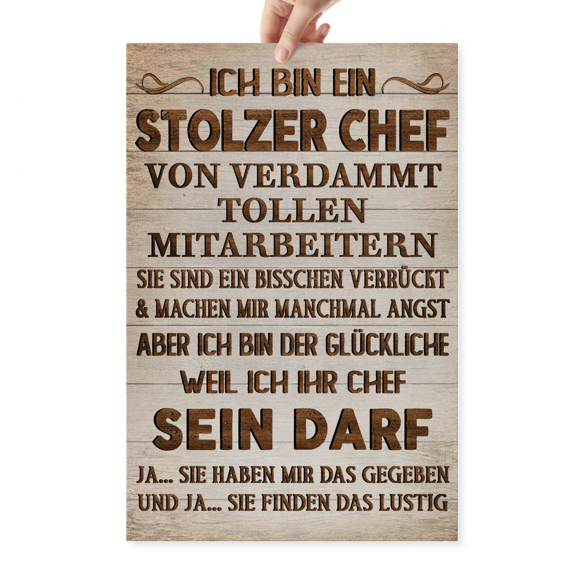 Ich bin ein stolzer Chef – Lustige Leinwand fürs Büro – Produktansicht 2