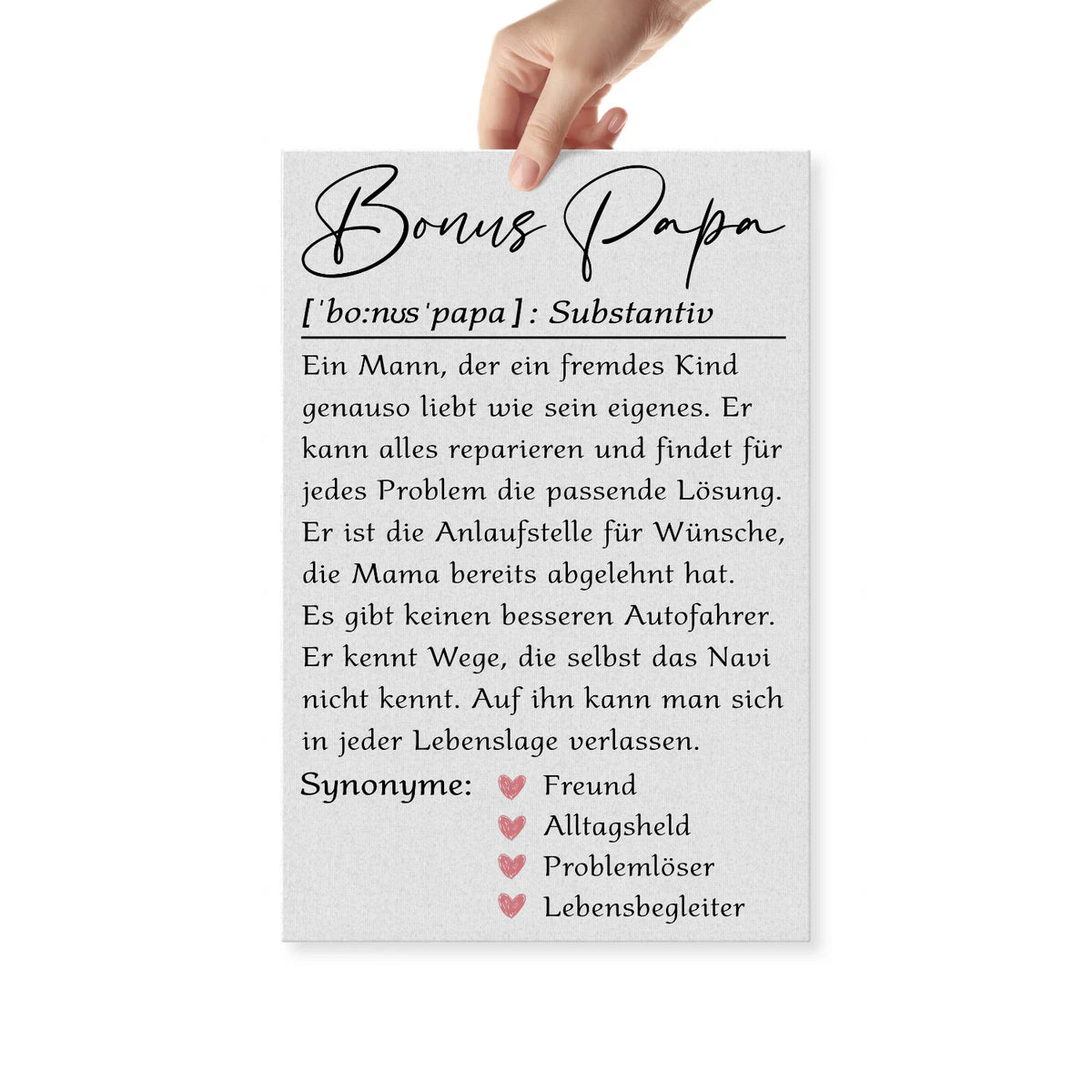 Bonus-Papa – Leinwand für einen besonderen Stiefvater – Produktansicht 3