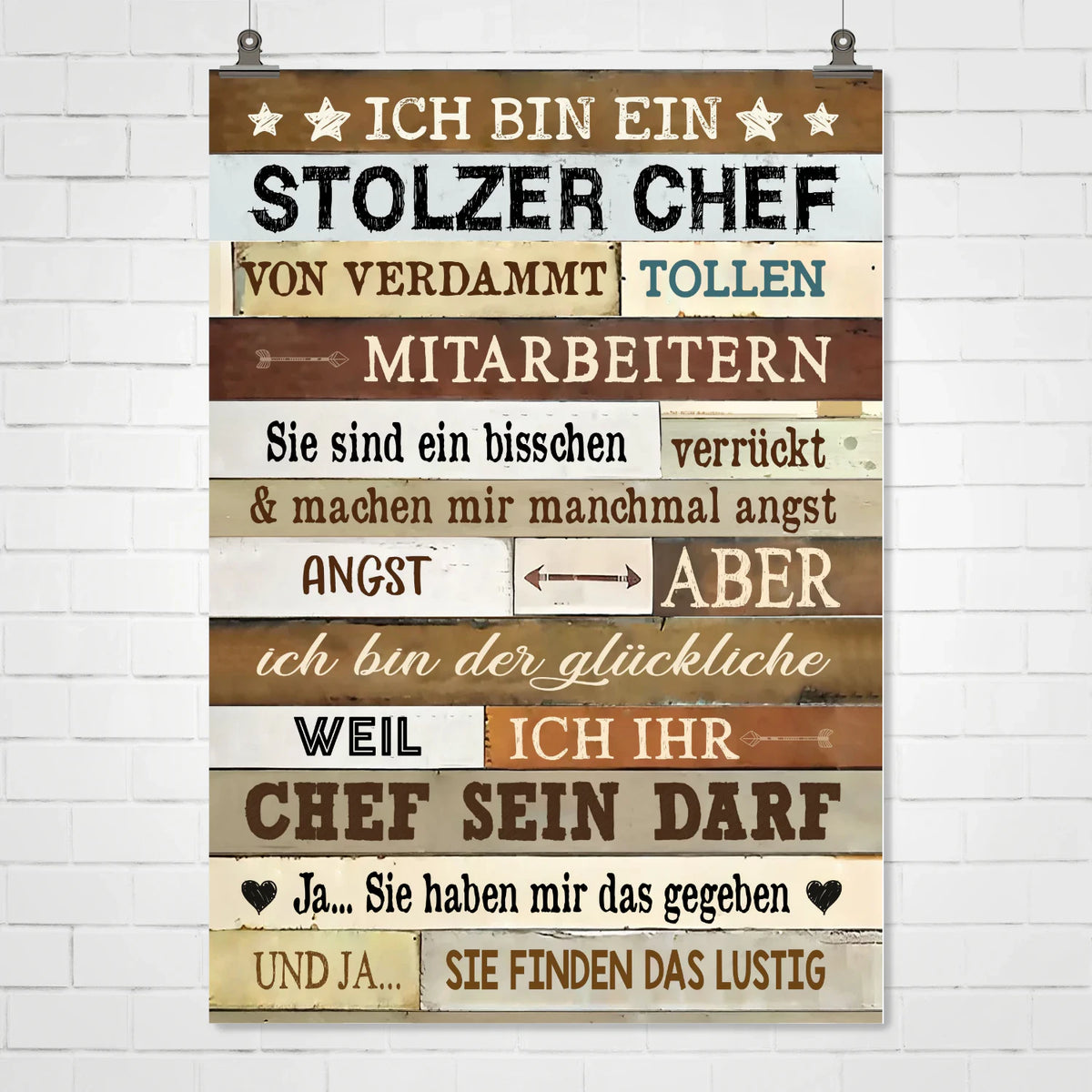Stolzer Chef tolle Mitarbeiter – Lustiges Poster fürs Büro – Produktansicht 2