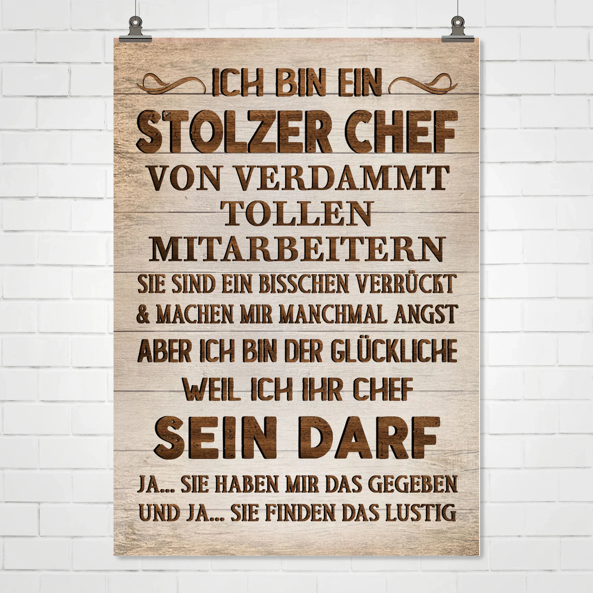 Ich bin ein stolzer Chef – Lustiges Poster fürs Büro – Produktansicht 2