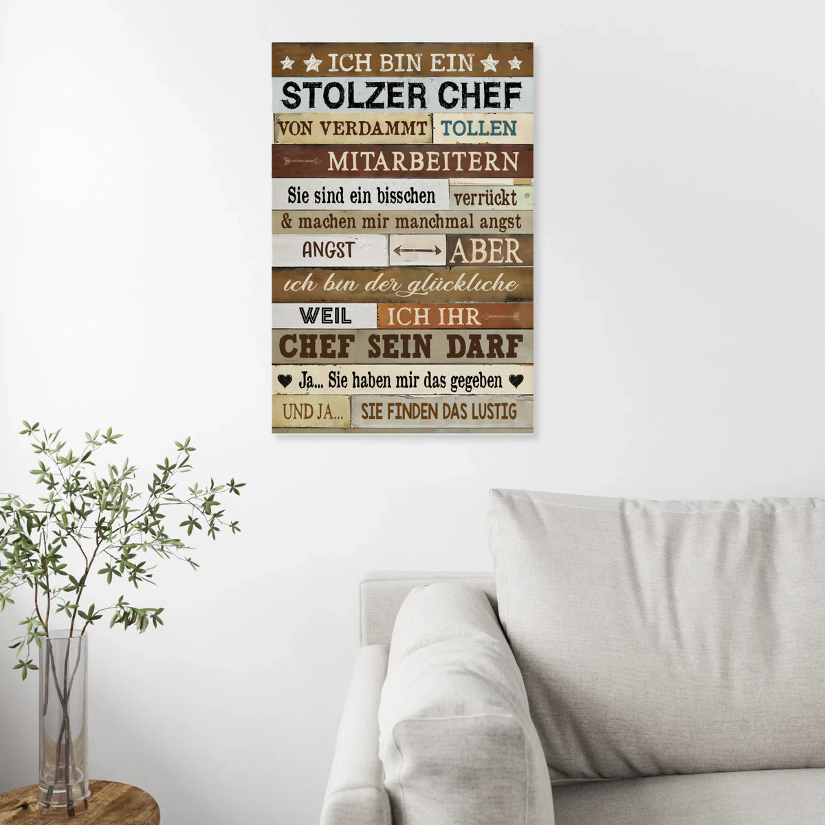 Stolzer Chef toller Mitarbeiter – Leinwand für den Chef – Produktansicht 3