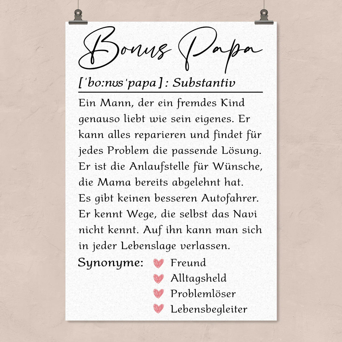 Bonus-Papa – Poster für einen besonderen Stiefvater – Produktansicht 3