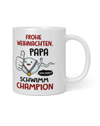 Weihnachts-Tasse für Papa – Lustiges Geschenk von deinem Schwimm Champion – Humorvolle Keramik Kaffeetasse – Frohe Weihnachten Papa – Ansicht 2