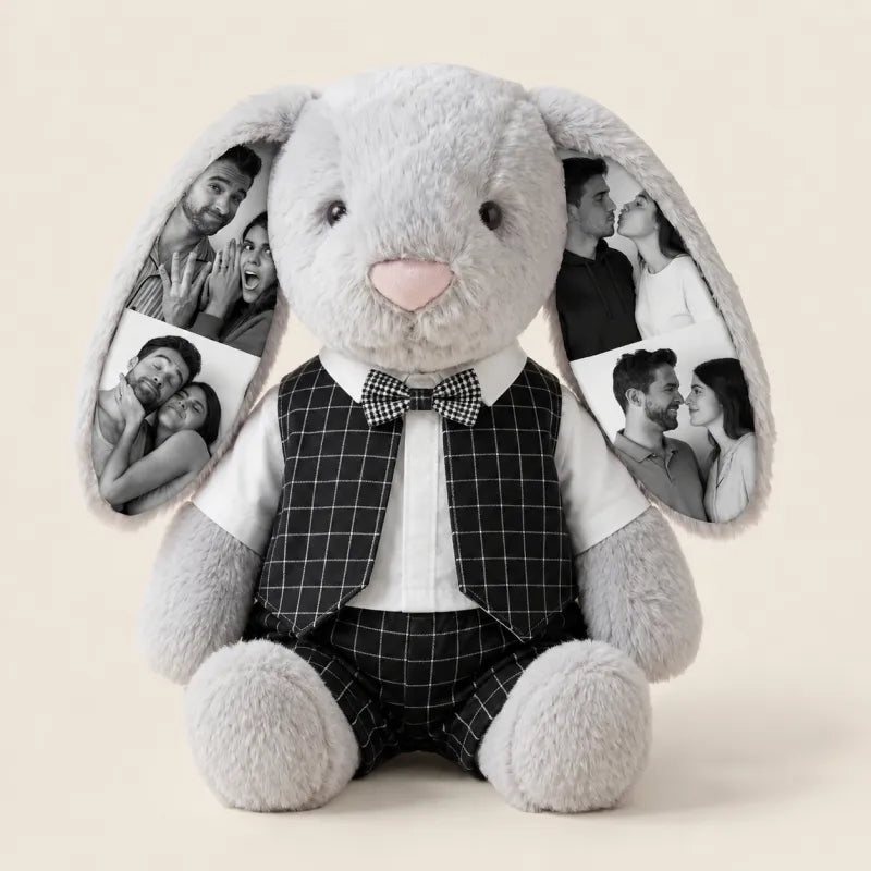 Foto-Plüschhase zur Hochzeit – Personalisierte Geschenke für Paare