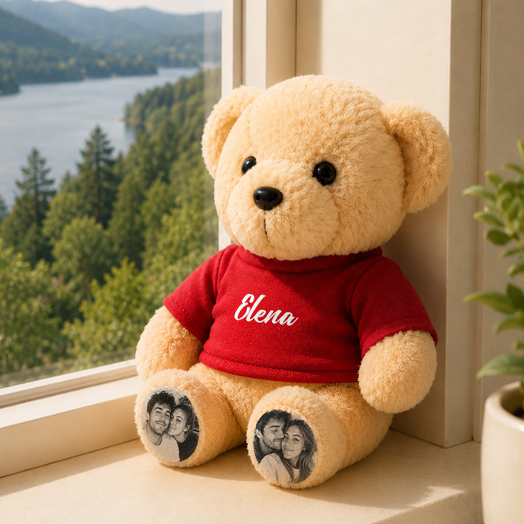 Teddybär mit Foto und Namen – Personalisierte Geschenke für Paare