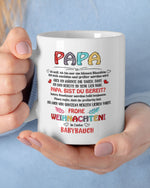 Weihnachts-Tasse für Papa – Geschenk vom Babybauch – Emotionale Botschaft für werdende Väter – Keramik Kaffeetasse – Frohe Weihnachten Papa – Ansicht 5