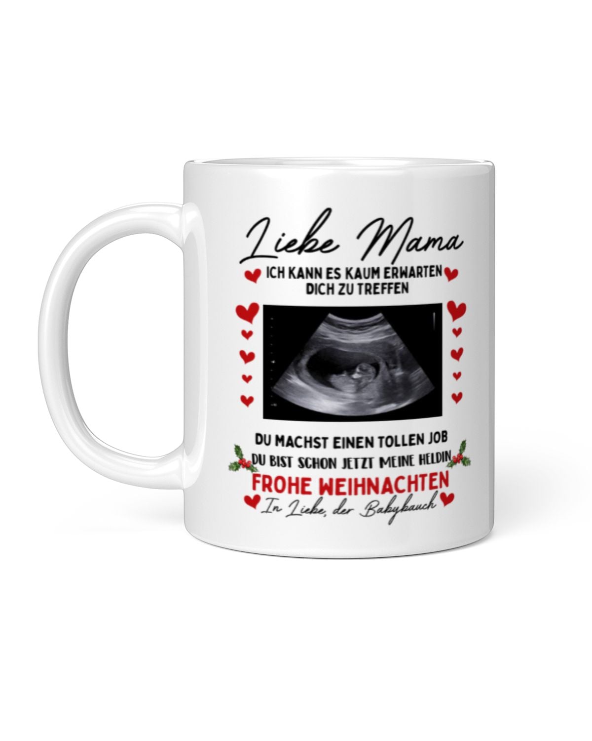 Weihnachts-Tasse – Personalisiertes Geschenk für werdende Mütter – Ansicht 1