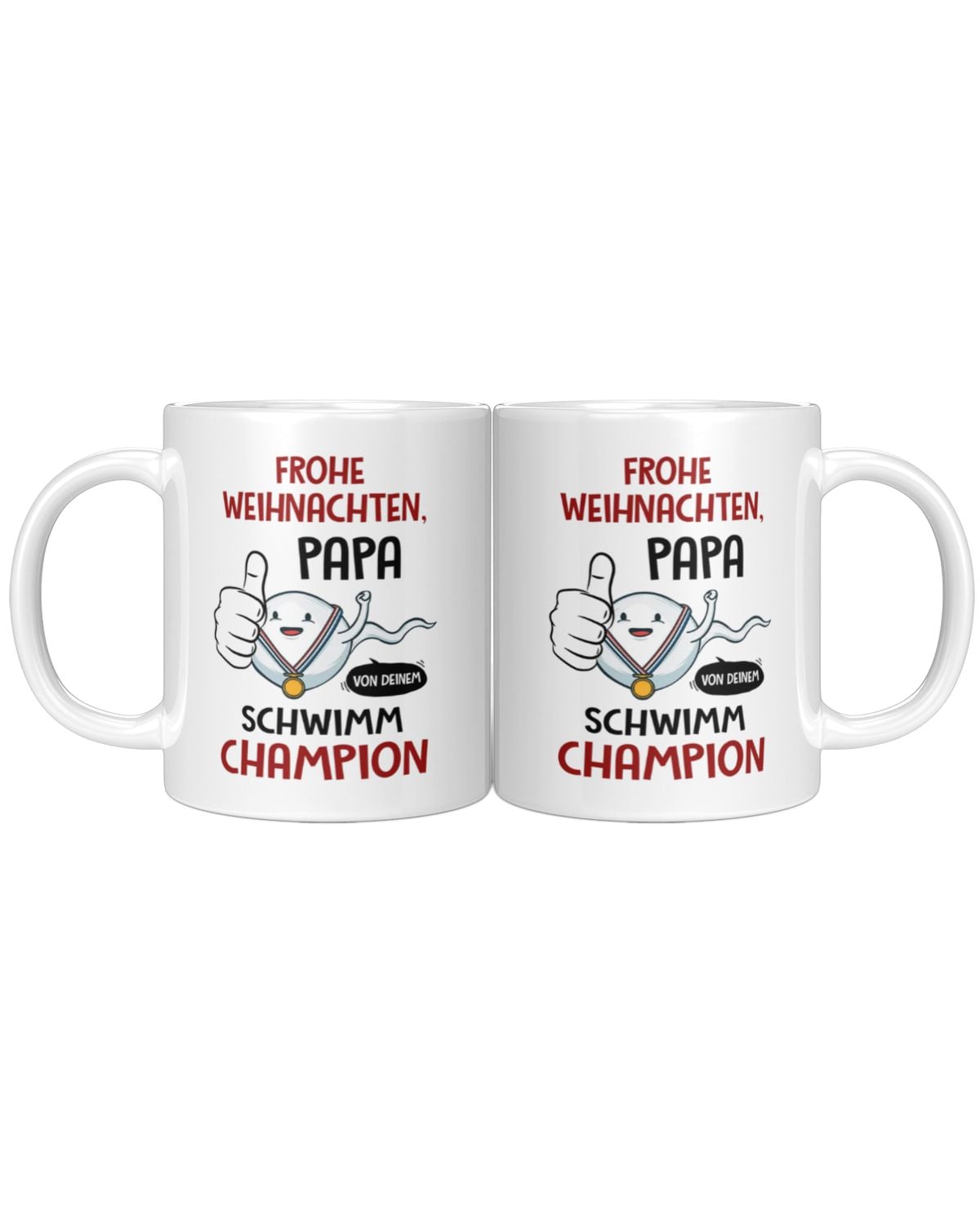 Weihnachts-Tasse für Papa – Lustiges Geschenk von deinem Schwimm Champion – Humorvolle Keramik Kaffeetasse – Frohe Weihnachten Papa – Ansicht 6