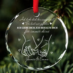 Weihnachtsschmuck mit Pinky Promise, Liebesspruch und Namen