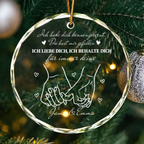 Weihnachtsschmuck mit Pinky Promise, Liebesspruch und Namen