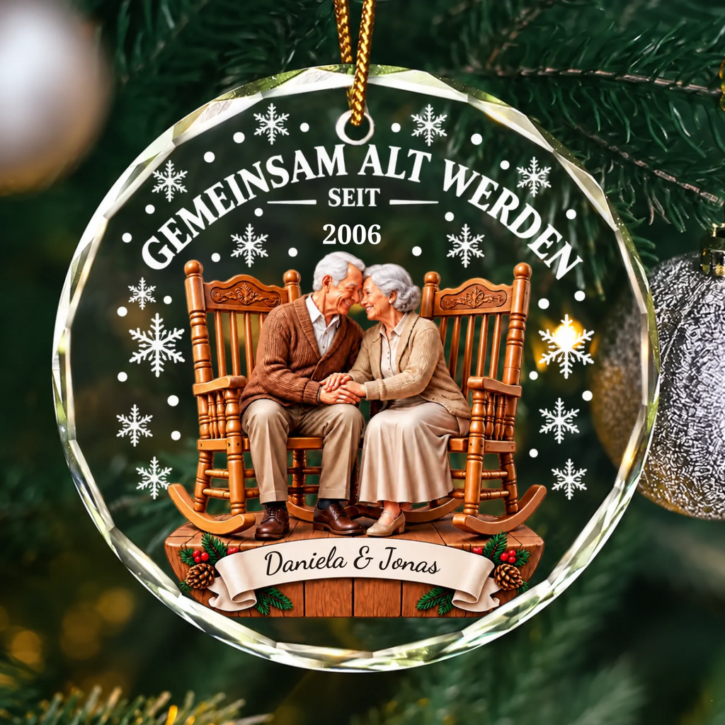 Personalisierter Weihnachtsschmuck für Paare – Detailansicht