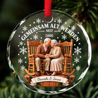 Gemeinsam alt werden – Glasornament mit Namen und Jahr