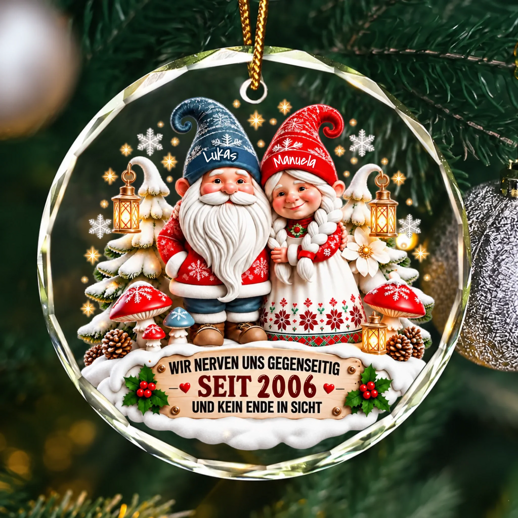 Weihnachtsanhänger für Paare mit Namen und Jahr