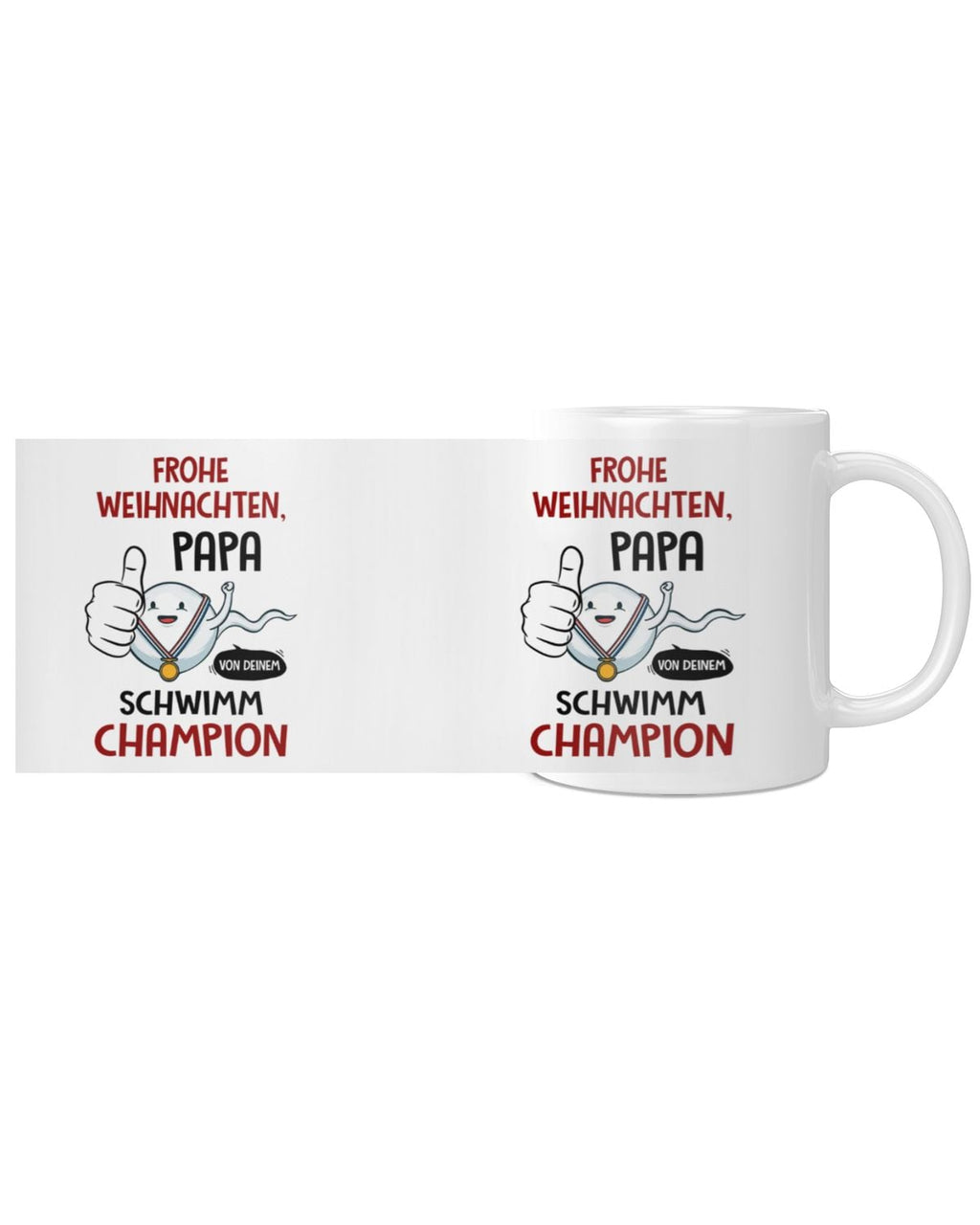 Weihnachts-Tasse für Papa – Lustiges Geschenk von deinem Schwimm Champion – Humorvolle Keramik Kaffeetasse – Frohe Weihnachten Papa – Ansicht 4