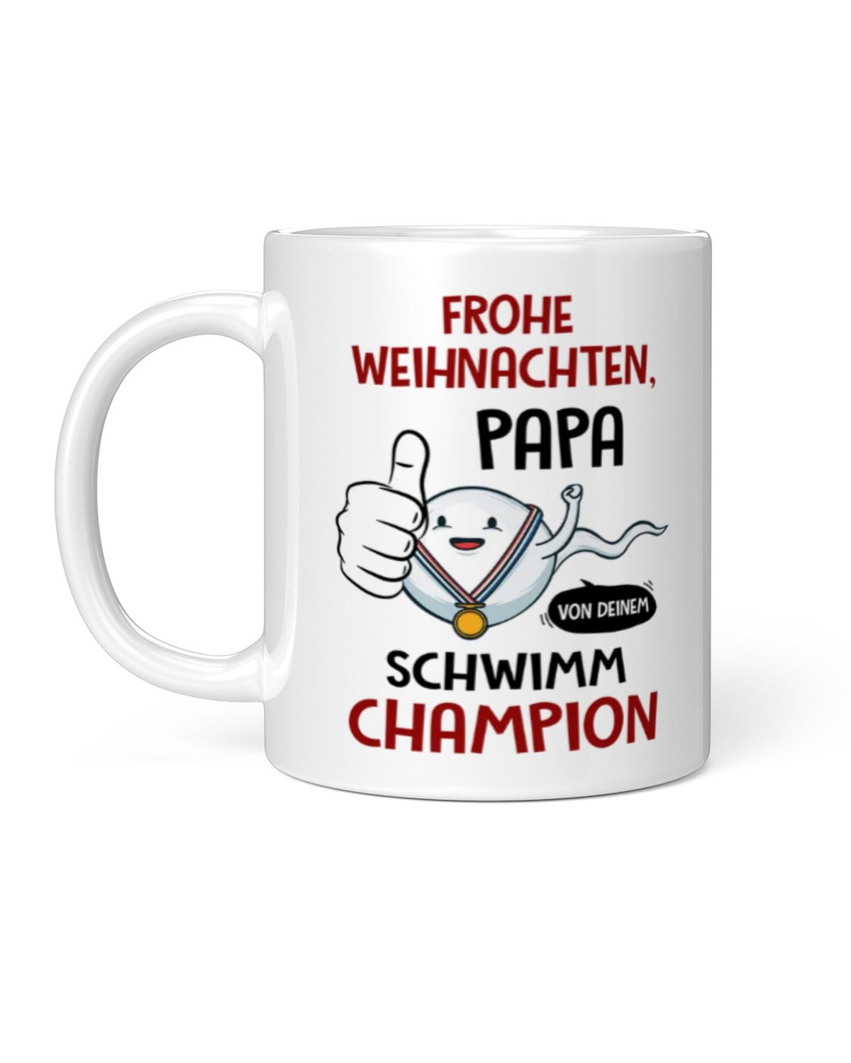 Weihnachts-Tasse für Papa – Lustiges Geschenk von deinem Schwimm Champion – Humorvolle Keramik Kaffeetasse – Frohe Weihnachten Papa – Ansicht 1