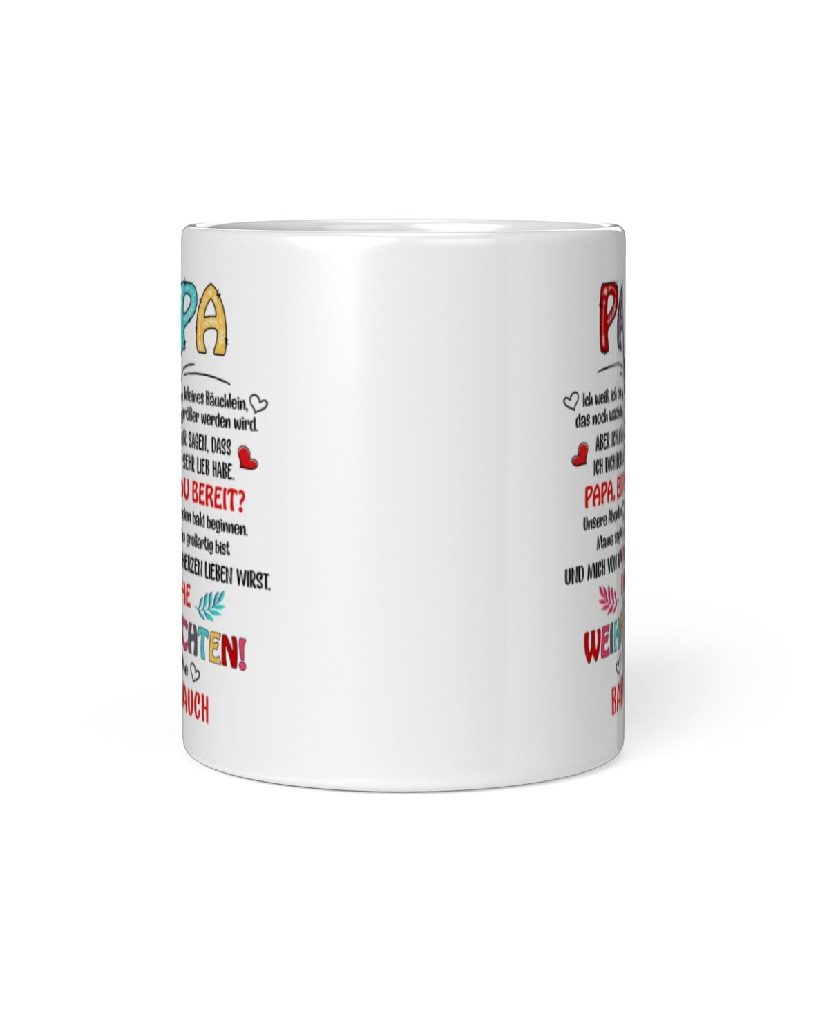 Weihnachts-Tasse für Papa – Geschenk vom Babybauch – Emotionale Botschaft für werdende Väter – Keramik Kaffeetasse – Frohe Weihnachten Papa – Ansicht 3