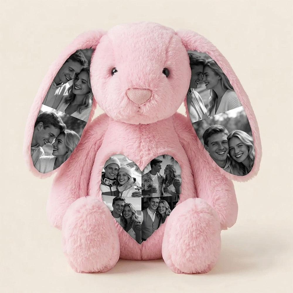 Foto-Plüschhase mit Bauchfotos – Personalisierte Geschenke für Paare