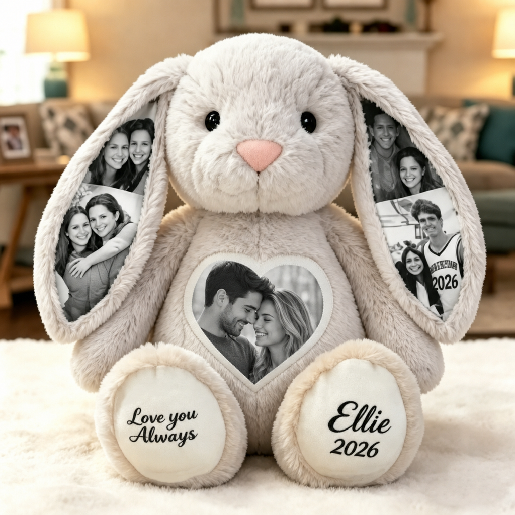 Foto-Hase in Schwarz-Weiß – Personalisierte Geschenke für Paare