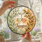 Traumpaar - Personalisierter Sonnenfänger im Buntglas-Look mit Namen für Paare