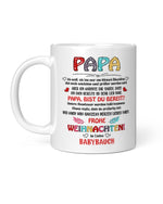 Weihnachts-Tasse für Papa – Geschenk vom Babybauch – Emotionale Botschaft für werdende Väter – Keramik Kaffeetasse – Frohe Weihnachten Papa – Ansicht 1