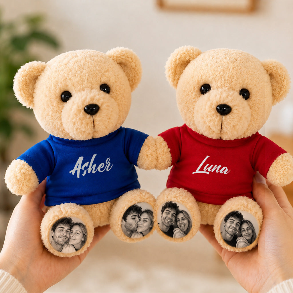 Teddybär mit Foto und Namen – Personalisierte Geschenke für Paare