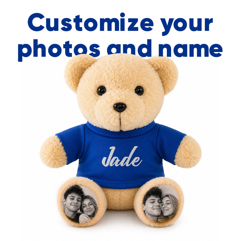 Teddybär mit Foto und Namen – Personalisierte Geschenke für Paare