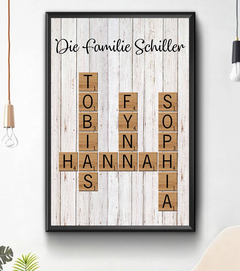 Personalisiertes Poster mit Familiennamen